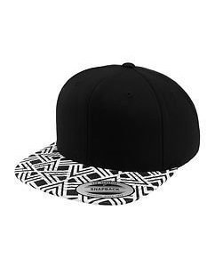 Geometric Visor Snapback Blk/Wht