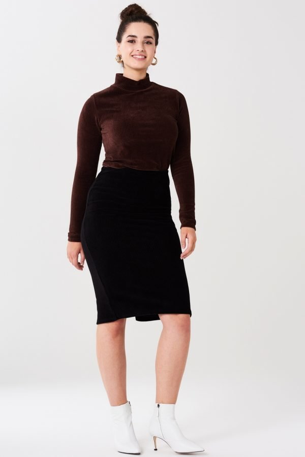 Gina Tricot Agnes Corduroy Skirt Hame Black