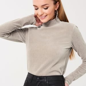 Gina Tricot Agnes Corduroy Turtleneck Poolopusero Simply Taupe