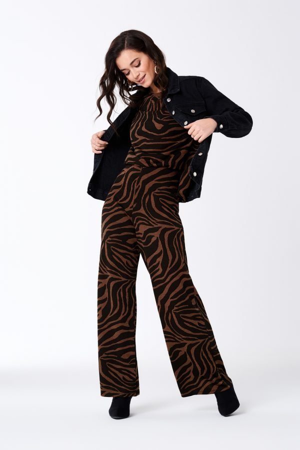 Gina Tricot Alma Housut Brown Zebra