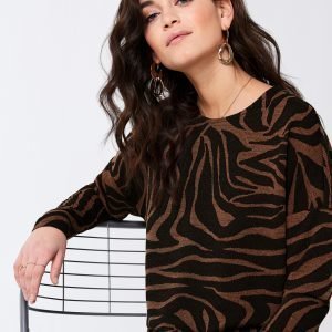 Gina Tricot Alma Top Toppi Brown Zebra