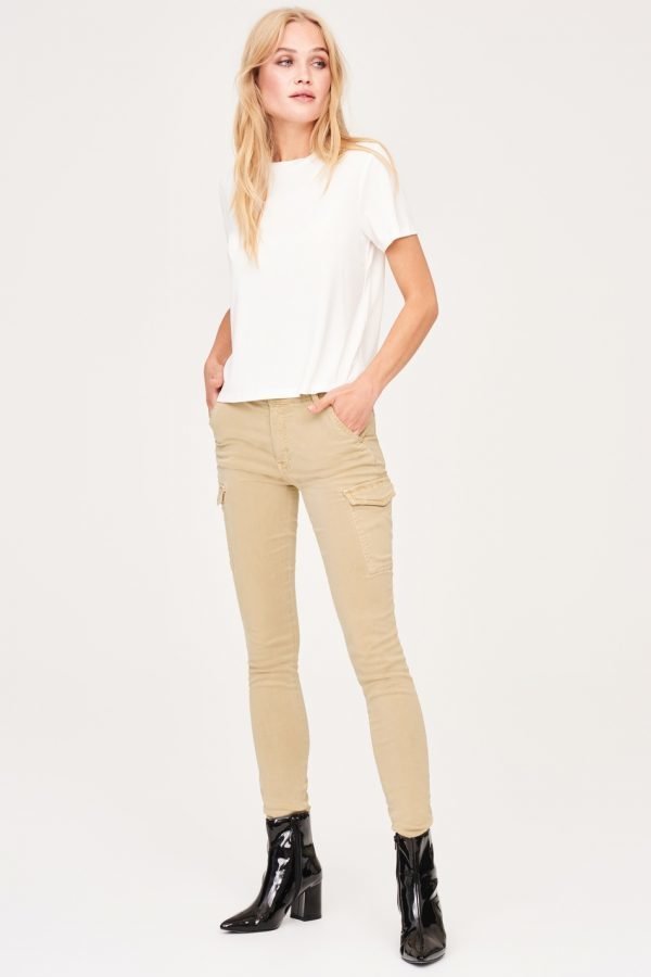 Gina Tricot Alva Cargo Jeans Farkut Chino Beige