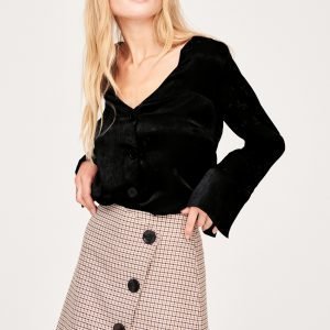 Gina Tricot Astrid Button Down Blouse Pusero Black