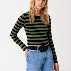 Gina Tricot Blake Rib Top Toppi Green Stripe