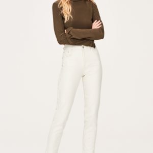 Gina Tricot Bonnie Slim Mom Jeans Farkut Raw White