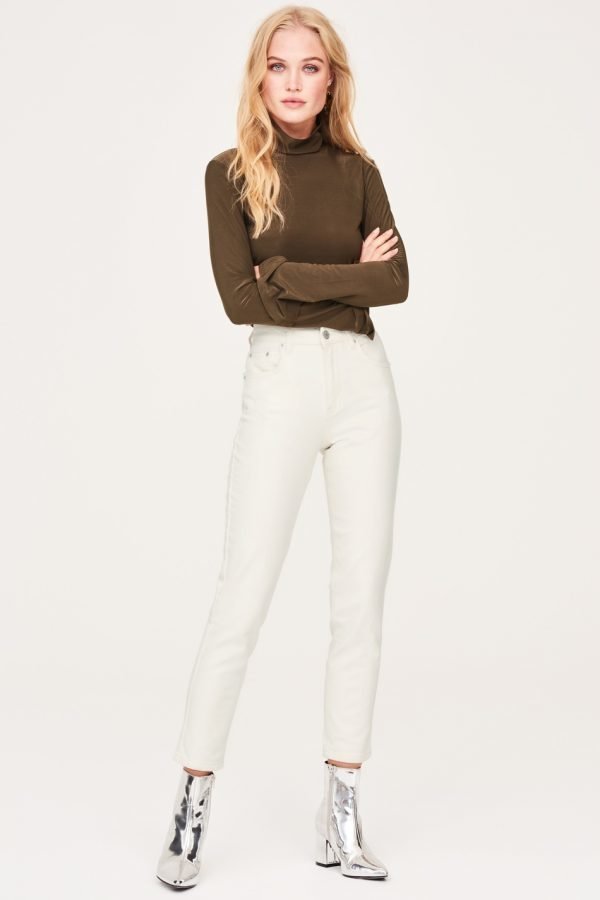 Gina Tricot Bonnie Slim Mom Jeans Farkut Raw White