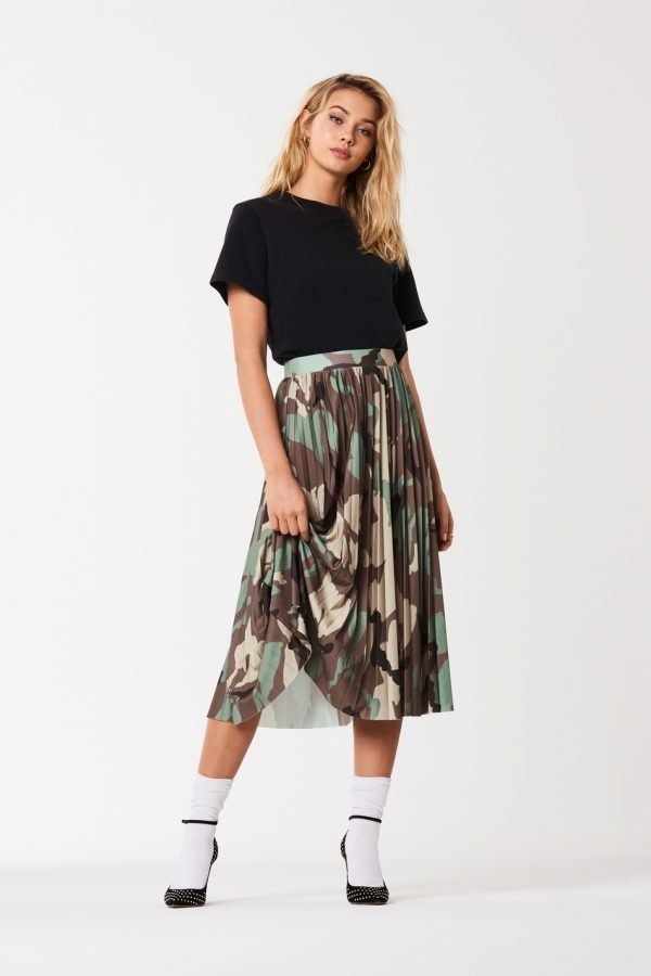 Gina Tricot Camo Pleated Skirt Hame Camo