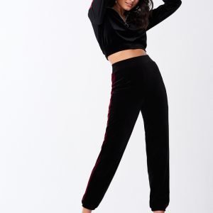 Gina Tricot Carmen Velvet Trousers Housut Red / Black Str