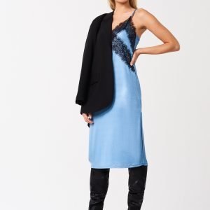 Gina Tricot Cassie Lace Slip Dress Mekko Blue