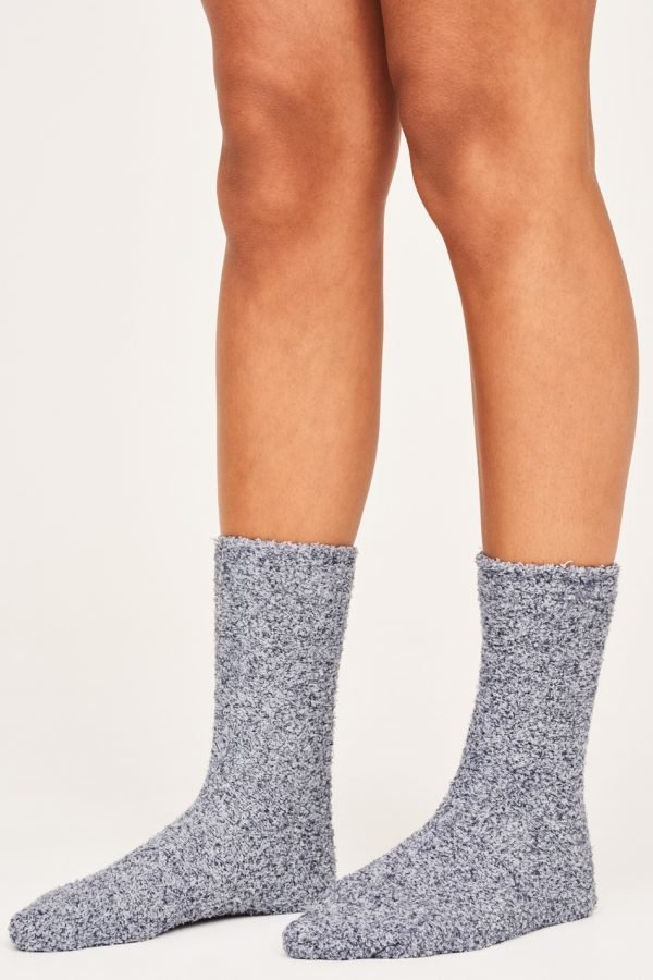 Gina Tricot Chenille Sock Sukat Black / Grey 2-Pakkaus