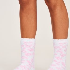 Gina Tricot Chenille Sock Sukat Pink / White 2-Pakkaus