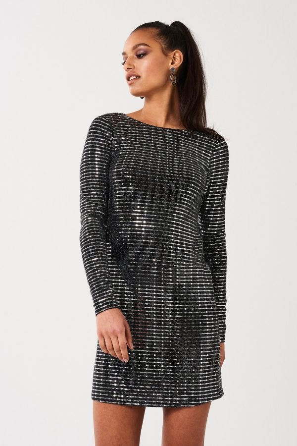 Gina Tricot Clary Glitter Dress Mekko Black Glitter