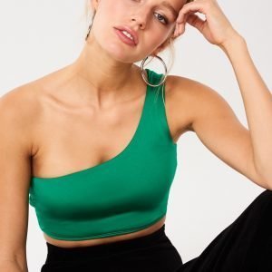 Gina Tricot Clu One Shoulder Top Toppi Green Glow