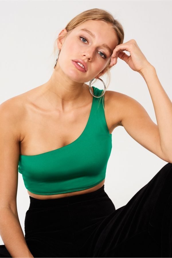 Gina Tricot Clu One Shoulder Top Toppi Green Glow