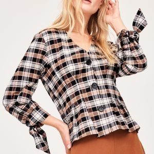 Gina Tricot Dilba Button Down Blouse Pusero Check