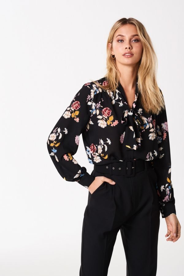 Gina Tricot Dolores Tie Neck Blouse Pusero Blossom Branch