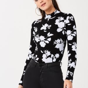 Gina Tricot Dora Poolopusero Black / Flower