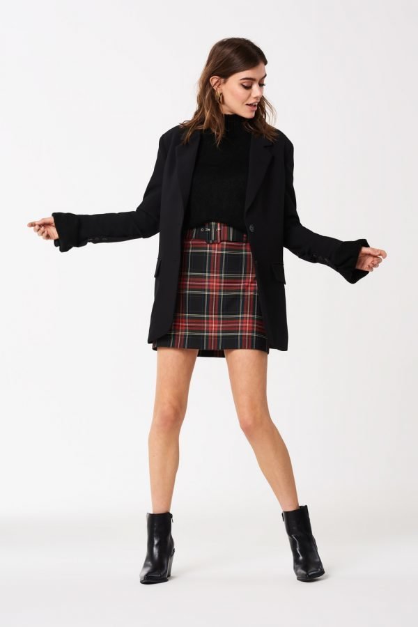 Gina Tricot Emmy Checked Skirt Hame Red Check