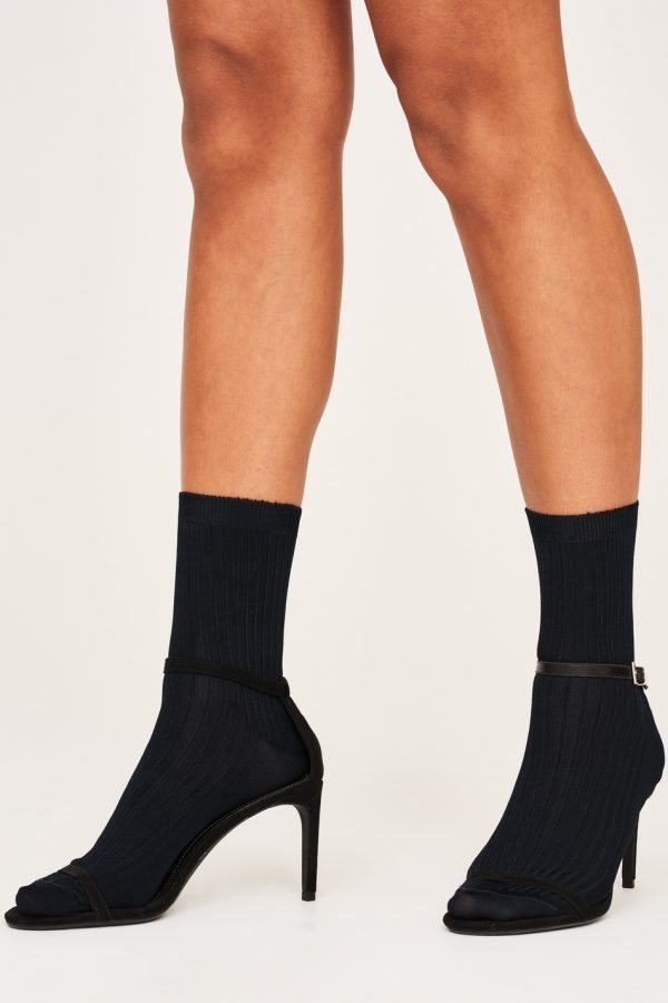 Gina Tricot Erin Rib Socks Sukat Evening Blue