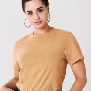 Gina Tricot Erin Tee T-Paita Camel Beige