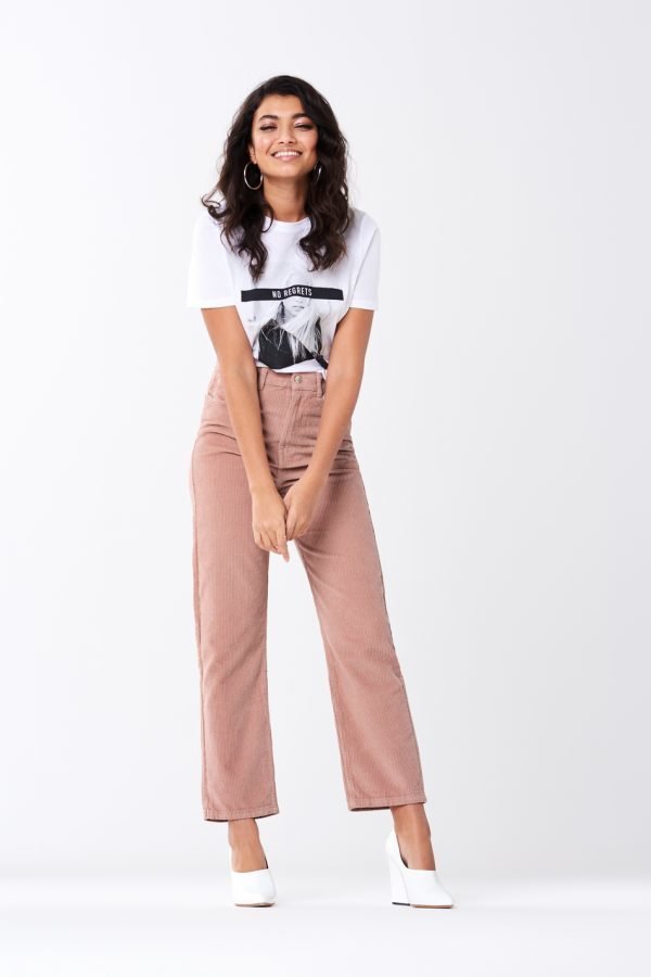 Gina Tricot Gabby Corduroy Trousers Housut Misty Rose