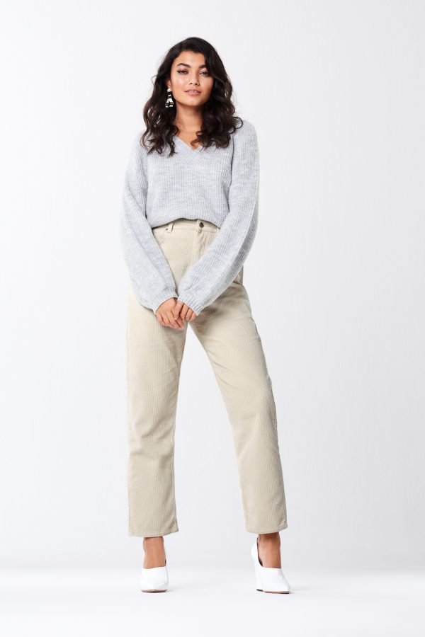 Gina Tricot Gabby Corduroy Trousers Housut White Touch