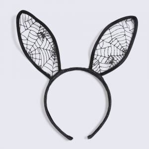 Gina Tricot Halloween Black Bunny Lace Ear Headband Hiuspanta Black