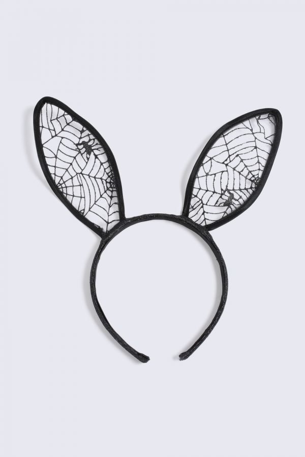 Gina Tricot Halloween Black Bunny Lace Ear Headband Hiuspanta Black