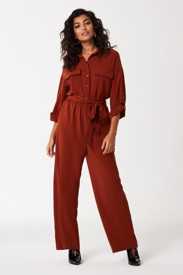 Gina Tricot Hilda Boilersuit Haalari Brown