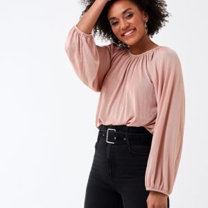 Gina Tricot Hillary Balloon Sleeve Top Toppi Ash Rose