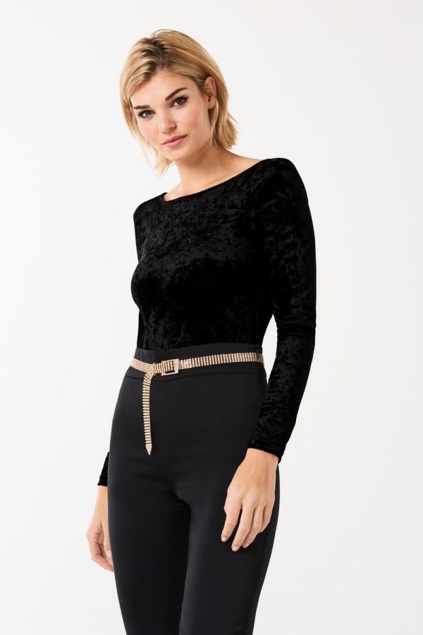 Gina Tricot Ingrid Velvet Body Black