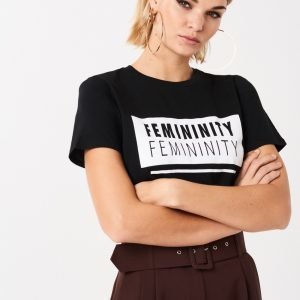 Gina Tricot Ivory Tee T-Paita Black / Female