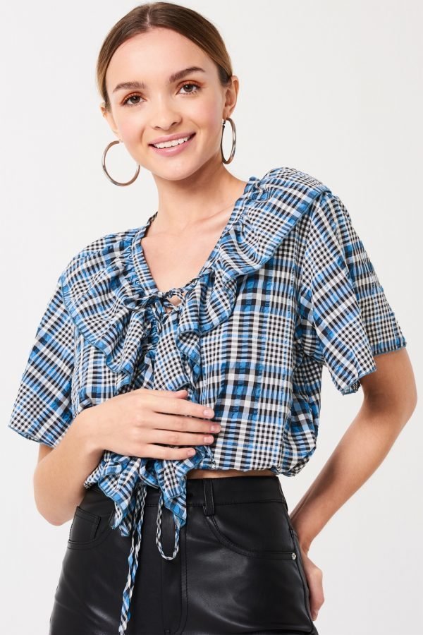 Gina Tricot Janessa Pusero Blue Check