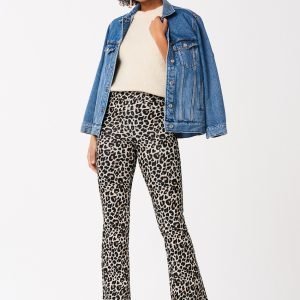 Gina Tricot Jillis Flare Trousers Housut Leopard