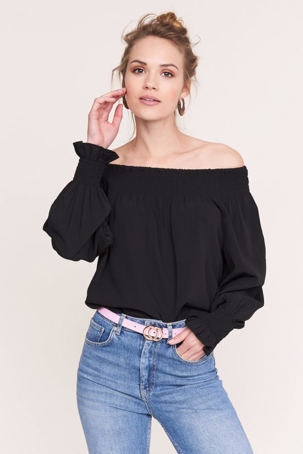 Gina Tricot Juliette Off Shoulder Pusero Black