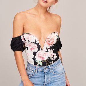 Gina Tricot Keira Body Black Floral