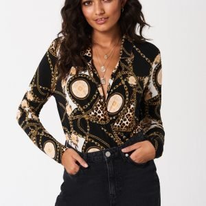 Gina Tricot Kenna Wrap Top Toppi Chain / Aop