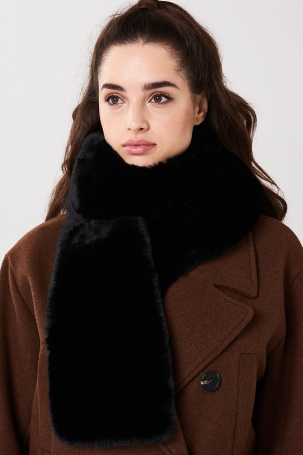 Gina Tricot Klara Fur Collar Turkiskaulus Black