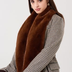 Gina Tricot Klara Fur Collar Turkiskaulus Brown