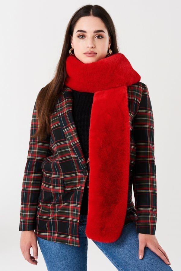 Gina Tricot Klara Fur Collar Turkiskaulus Red