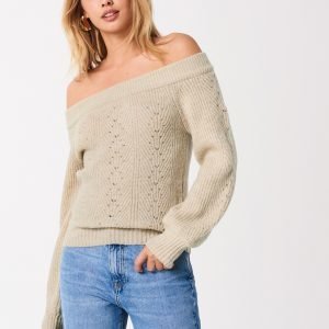 Gina Tricot Kristin Knitted Off Shoulder Neulepusero Warm / Beige