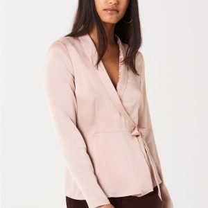 Gina Tricot Leona Wrap Blouse Pusero Pink Haze