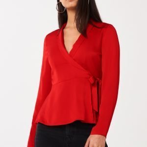 Gina Tricot Leona Wrap Blouse Pusero So Red