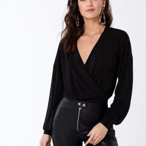 Gina Tricot Leona Wrap Top Toppi Black