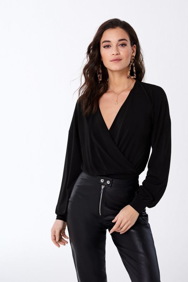 Gina Tricot Leona Wrap Top Toppi Black