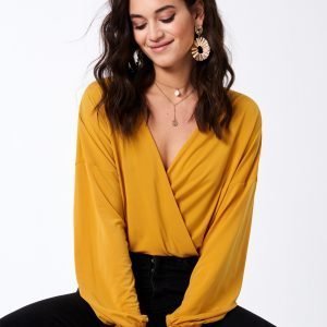 Gina Tricot Leona Wrap Top Toppi Mineral Yellow