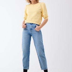 Gina Tricot Linda Puff Sleeve Sweater Collegepusero Mellowyellow