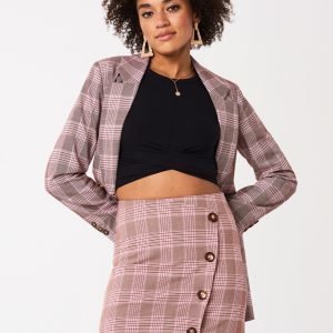 Gina Tricot Lizzy Checked Skirt Hame Pink Check