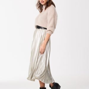 Gina Tricot Lucy Pleated Skirt Hame Silver Metallic