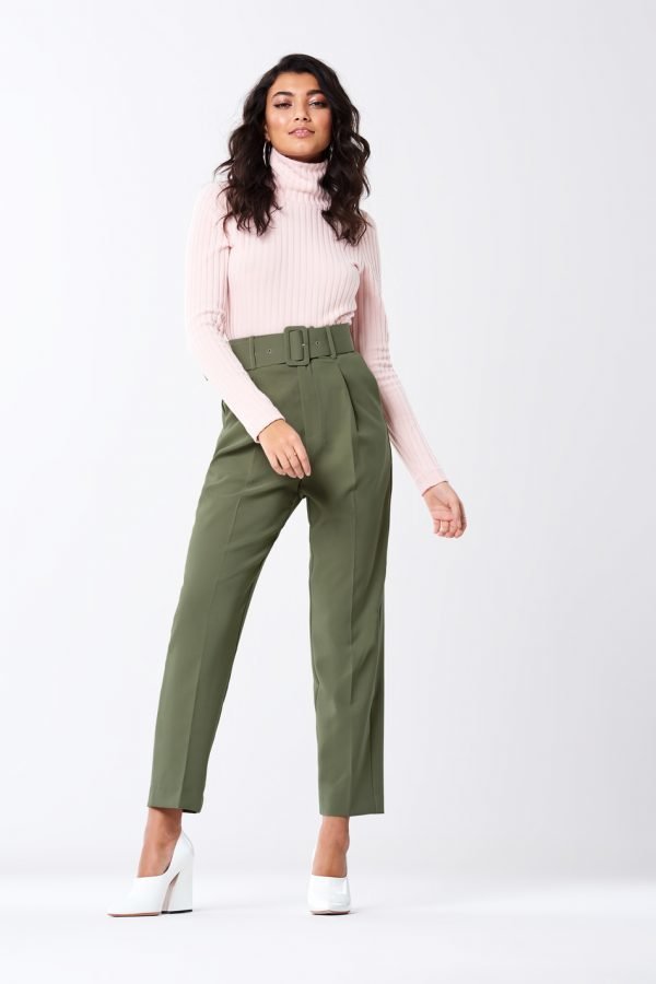 Gina Tricot Marika Belted Trousers Housut Sea Spray